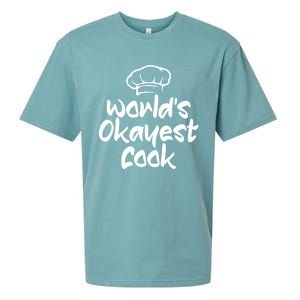 Worlds Okayest Cook Funny Saying Tee For Unisex Cooking Ent Gift Sueded Cloud Jersey T-Shirt