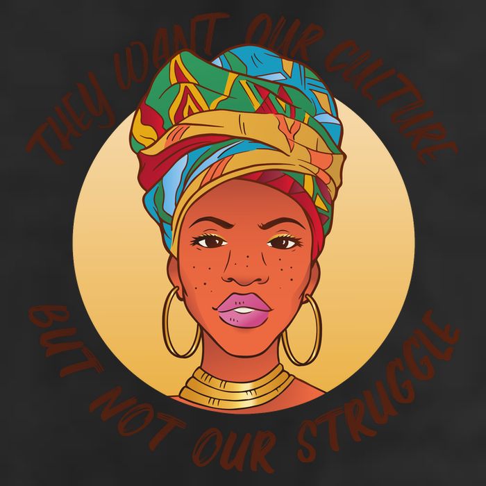 Want Our Culture Not Our Struggle African Female 7 Panel Mesh Trucker Snapback Hat