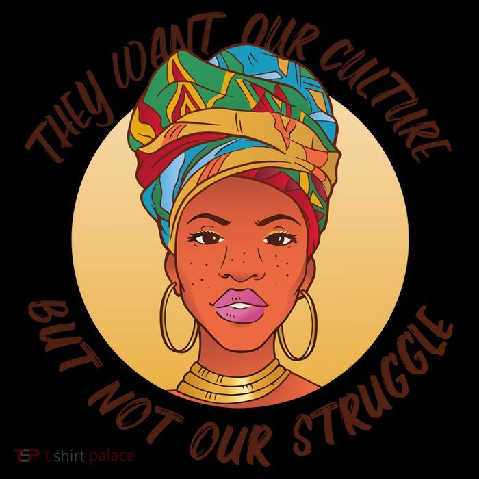 Want Our Culture Not Our Struggle African Female USA-Made Doggie Bandana