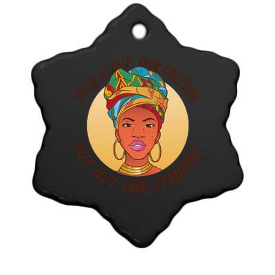 Want Our Culture Not Our Struggle African Female Ceramic Star Ornament