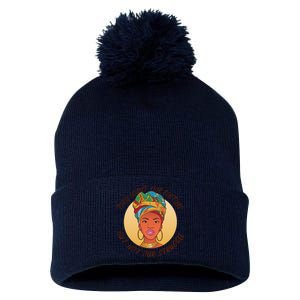 Want Our Culture Not Our Struggle African Female Pom Pom 12in Knit Beanie