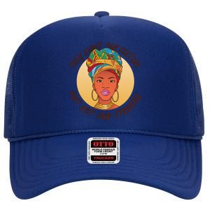 Want Our Culture Not Our Struggle African Female High Crown Mesh Back Trucker Hat