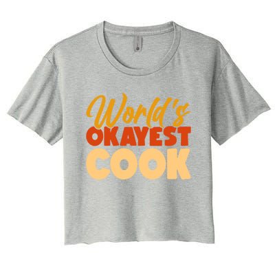 Worlds Okayest Cook Gift Women's Crop Top Tee