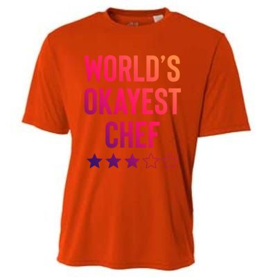 Worlds Okayest Chef Funny Birthday Christmas Gag Gift Funny Gift Cooling Performance Crew T-Shirt