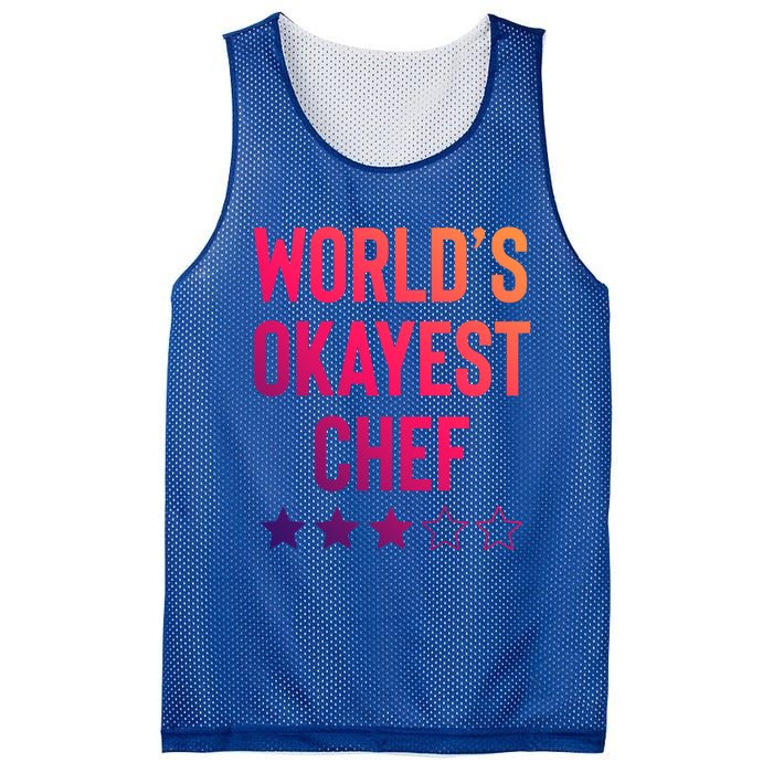 Worlds Okayest Chef Funny Birthday Christmas Gag Gift Funny Gift Mesh Reversible Basketball Jersey Tank