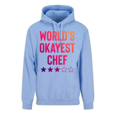 Worlds Okayest Chef Funny Birthday Christmas Gag Gift Funny Gift Unisex Surf Hoodie