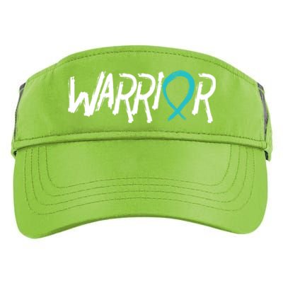 Warrior Ovarian Cancer Carcinoma Gynecology Teal Ribbon Gift Adult Drive Performance Visor