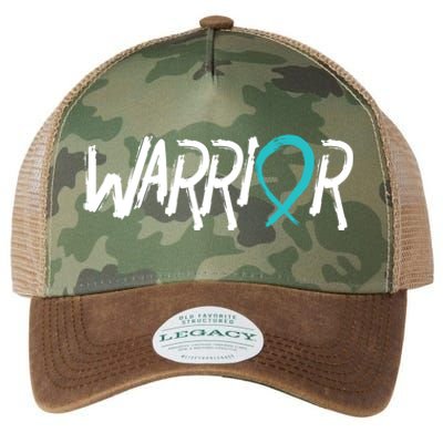 Warrior Ovarian Cancer Carcinoma Gynecology Teal Ribbon Gift Legacy Tie Dye Trucker Hat