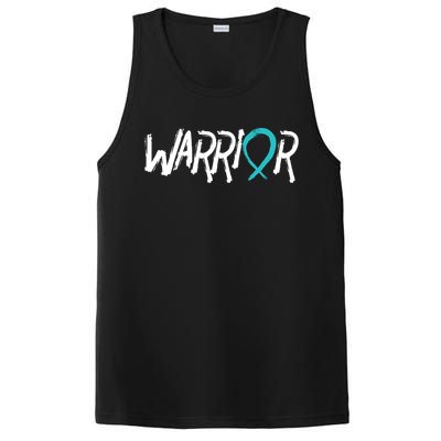 Warrior Ovarian Cancer Carcinoma Gynecology Teal Ribbon Gift PosiCharge Competitor Tank