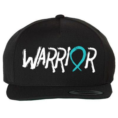 Warrior Ovarian Cancer Carcinoma Gynecology Teal Ribbon Gift Wool Snapback Cap