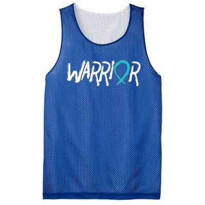 Warrior Ovarian Cancer Carcinoma Gynecology Teal Ribbon Gift Mesh Reversible Basketball Jersey Tank