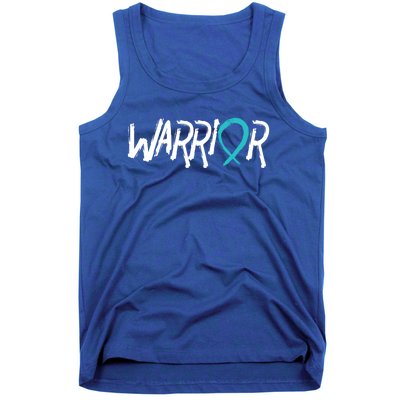 Warrior Ovarian Cancer Carcinoma Gynecology Teal Ribbon Gift Tank Top