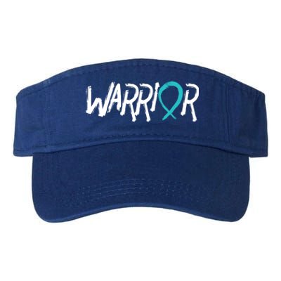 Warrior Ovarian Cancer Carcinoma Gynecology Teal Ribbon Gift Valucap Bio-Washed Visor