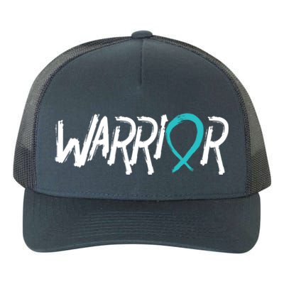 Warrior Ovarian Cancer Carcinoma Gynecology Teal Ribbon Gift Yupoong Adult 5-Panel Trucker Hat