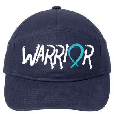 Warrior Ovarian Cancer Carcinoma Gynecology Teal Ribbon Gift 7-Panel Snapback Hat