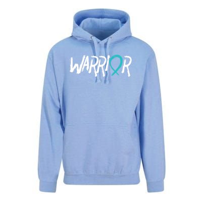 Warrior Ovarian Cancer Carcinoma Gynecology Teal Ribbon Gift Unisex Surf Hoodie