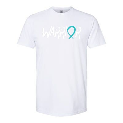 Warrior Ovarian Cancer Carcinoma Gynecology Teal Ribbon Gift Softstyle CVC T-Shirt