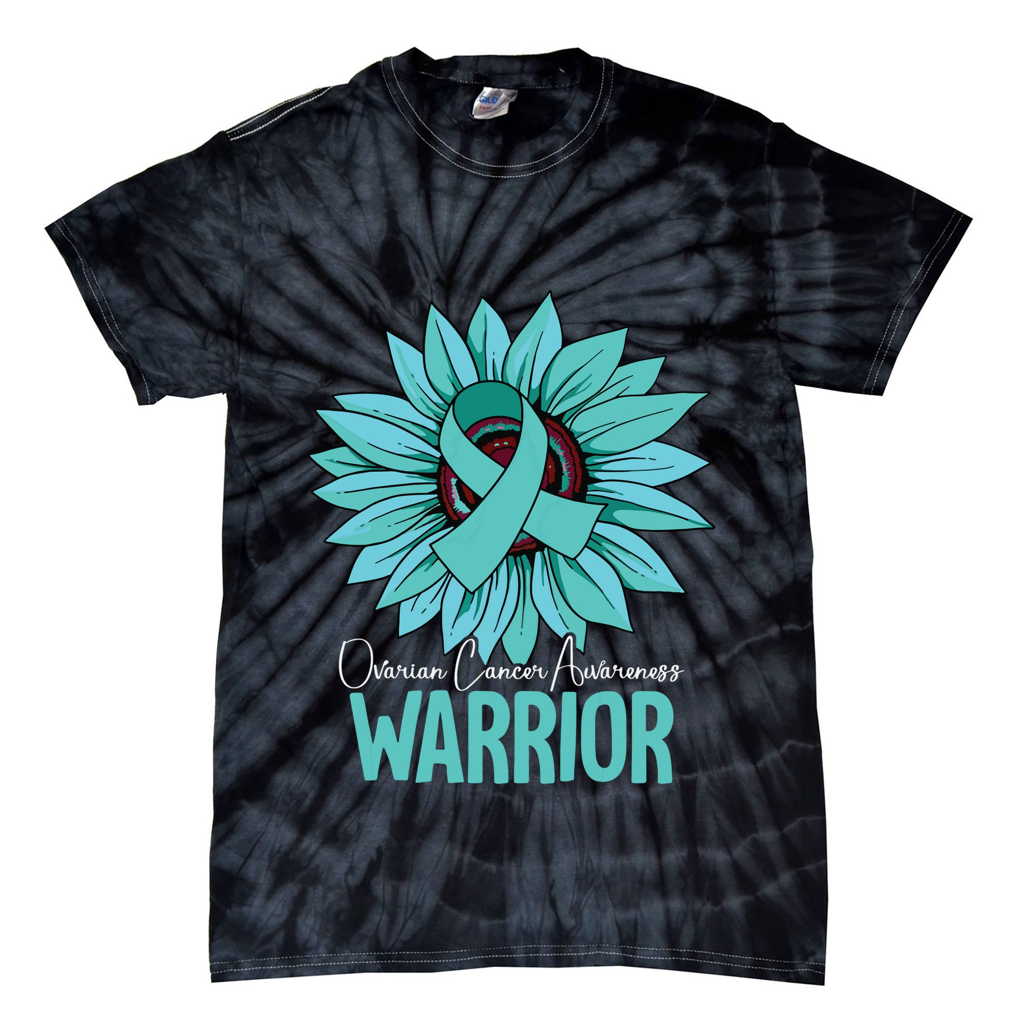 Warrior Ovarian Cancer Awareness Tie-Dye T-Shirt