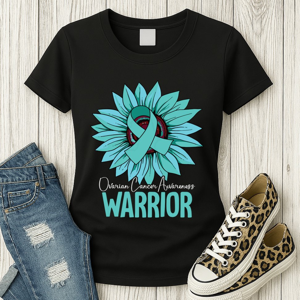Warrior Ovarian Cancer Awareness Womens T-Shirt