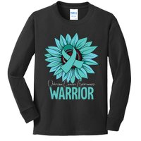 Warrior Ovarian Cancer Awareness Kids Long Sleeve Shirt