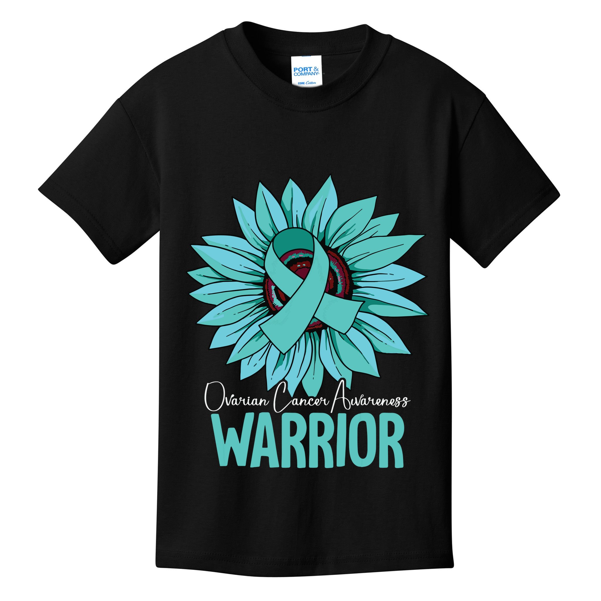 Warrior Ovarian Cancer Awareness Kids T-Shirt