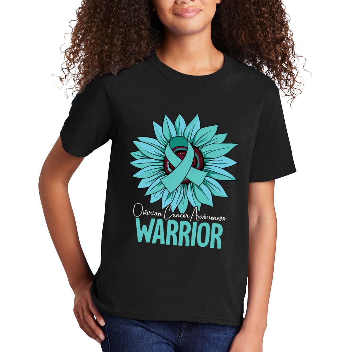 Warrior Ovarian Cancer Awareness Kids T-Shirt