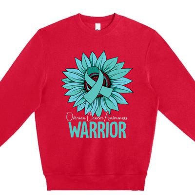 Warrior Ovarian Cancer Awareness Premium Crewneck Sweatshirt