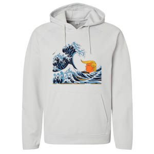 Wave Of Change KamalaS Surge Engulfs Trump Performance Fleece Hoodie