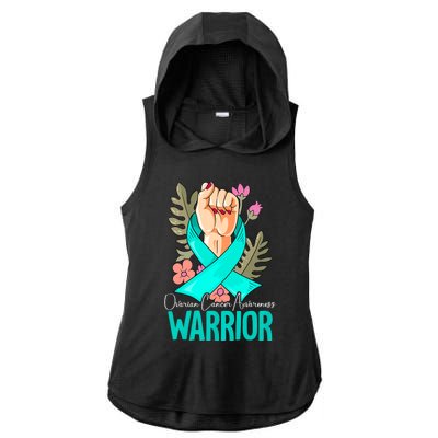 Warrior Ovarian Cancer Awareness Ladies PosiCharge Tri-Blend Wicking Draft Hoodie Tank