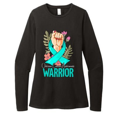 Warrior Ovarian Cancer Awareness Womens CVC Long Sleeve Shirt