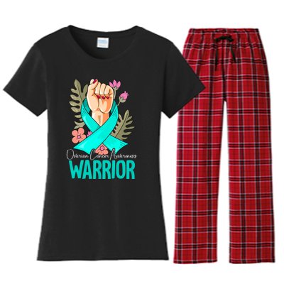 Warrior Ovarian Cancer Awareness Women's Flannel Pajama Set