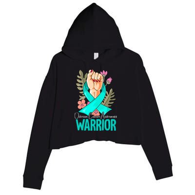 Warrior Ovarian Cancer Awareness Crop Fleece Hoodie