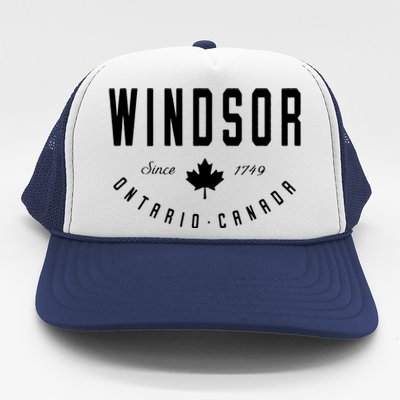 Windsor Ontario Canada Maple Leaf Canadian Gift Trucker Hat