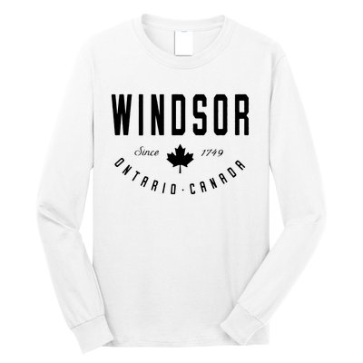 Windsor Ontario Canada Maple Leaf Canadian Gift Long Sleeve Shirt