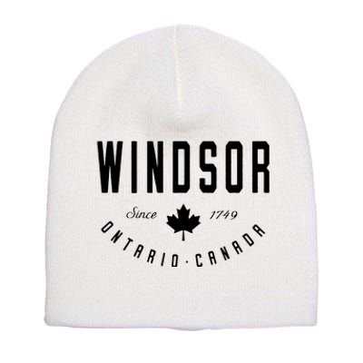 Windsor Ontario Canada Maple Leaf Canadian Gift Short Acrylic Beanie