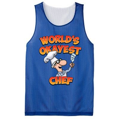 Worlds Okayest Chef Fun Chefs And Hobby Cooks Gift Mesh Reversible Basketball Jersey Tank