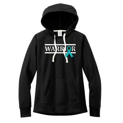 Women Ovarian Cancer Warrior Teal Ribbon Ovarian Cancer Tank Top Women's Fleece Hoodie