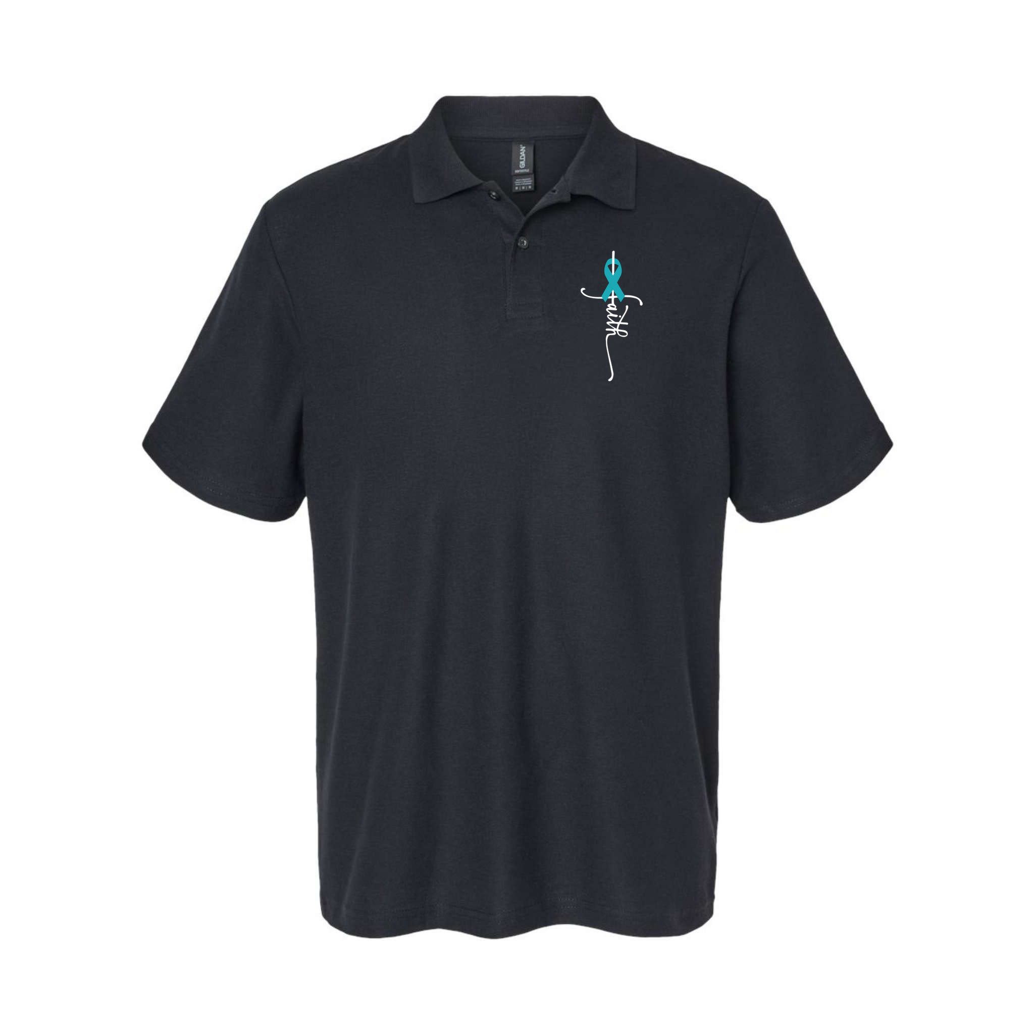 Women Ovarian Cancer Faith Ovarian Cancer Awareness Vneck Polo
