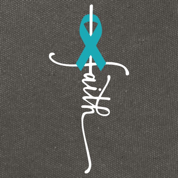 Women Ovarian Cancer Faith Ovarian Cancer Awareness Vneck Cotton Canvas Backpack