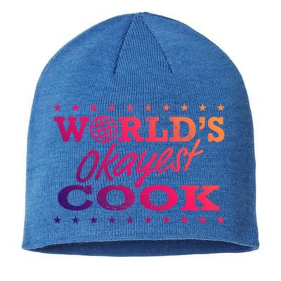 World’s Okayest Cook Chef Funny Sarcastic Gag Cute Gift Sustainable Beanie