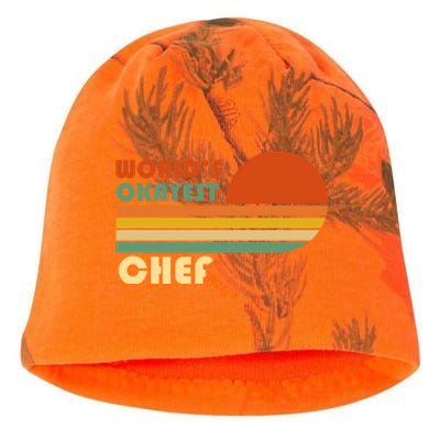 Worlds Okayest Chef Funny Retro Gift Kati - Camo Knit Beanie