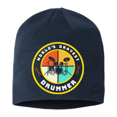 Worlds Okayest Drummer Vintage Sustainable Beanie