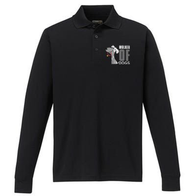 Walker Of Dogs For Professional Dog Walkers Trainers Gift Cool Gift Performance Long Sleeve Polo