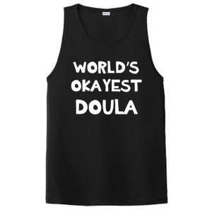 Worlds Okayest Doula Labor Assistant Job Appreciation Funny Gift PosiCharge Competitor Tank