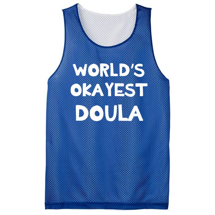 Worlds Okayest Doula Labor Assistant Job Appreciation Funny Gift Mesh Reversible Basketball Jersey Tank