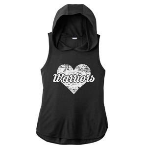 Warriors Over Distressed Heart Ontario Ladies PosiCharge Tri-Blend Wicking Draft Hoodie Tank