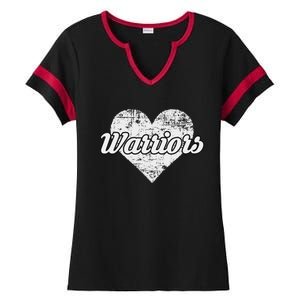 Warriors Over Distressed Heart Ontario Ladies Halftime Notch Neck Tee