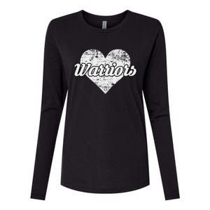 Warriors Over Distressed Heart Ontario Womens Cotton Relaxed Long Sleeve T-Shirt