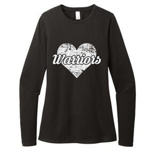 Warriors Over Distressed Heart Ontario Womens CVC Long Sleeve Shirt