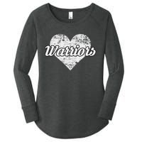 Warriors Over Distressed Heart Ontario Women's Perfect Tri Tunic Long Sleeve Shirt